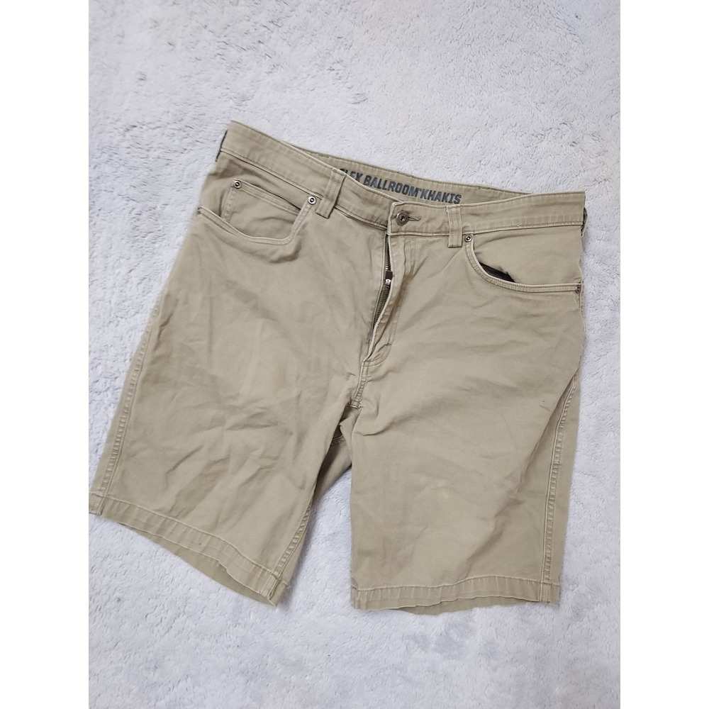 Duluth Trading Shorts Mens 36 Flex Ballroom Khakis Relaxed Fit Brown Workwear